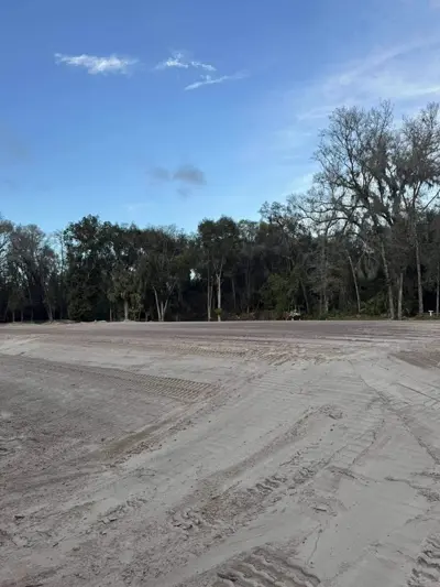 Completed house pad with finish grade ready for construction in Central Florida